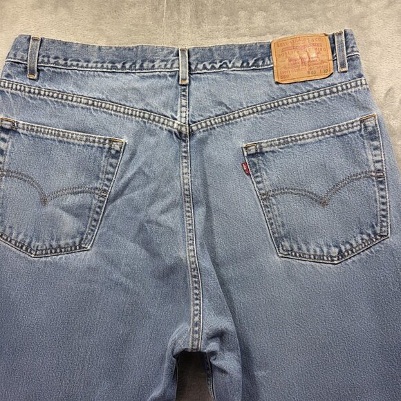 Levis 569 Jeans Mens 40x32 Blue Light Wash Loose Straight Fit Zip Fly 5 Pocket - Picture 3 of 10